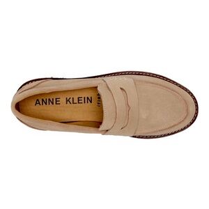 NWOB-(never worn) Anne Klein Men’s Light Beige Suede Penny Loafers-SZ6